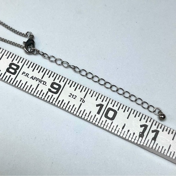 White Crystal Curve Bar SMILE Pendant Necklace Silver 16-19" - Picture 6 of 8